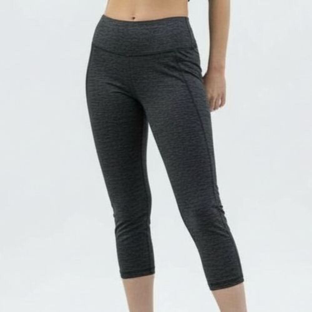 Outdoor Voices Tech Sweat 3/4 Leggings Women Large Night Gray Cropped Athleisure